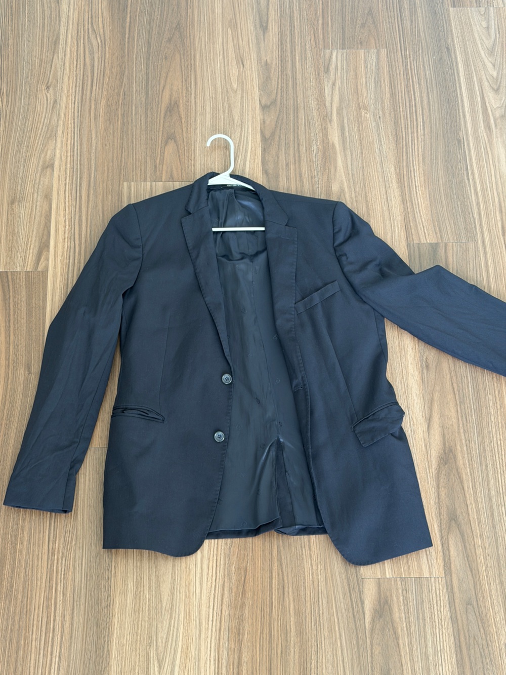 Classic Men's Black Pea Coat - Tailored Single-Breasted Jacket
